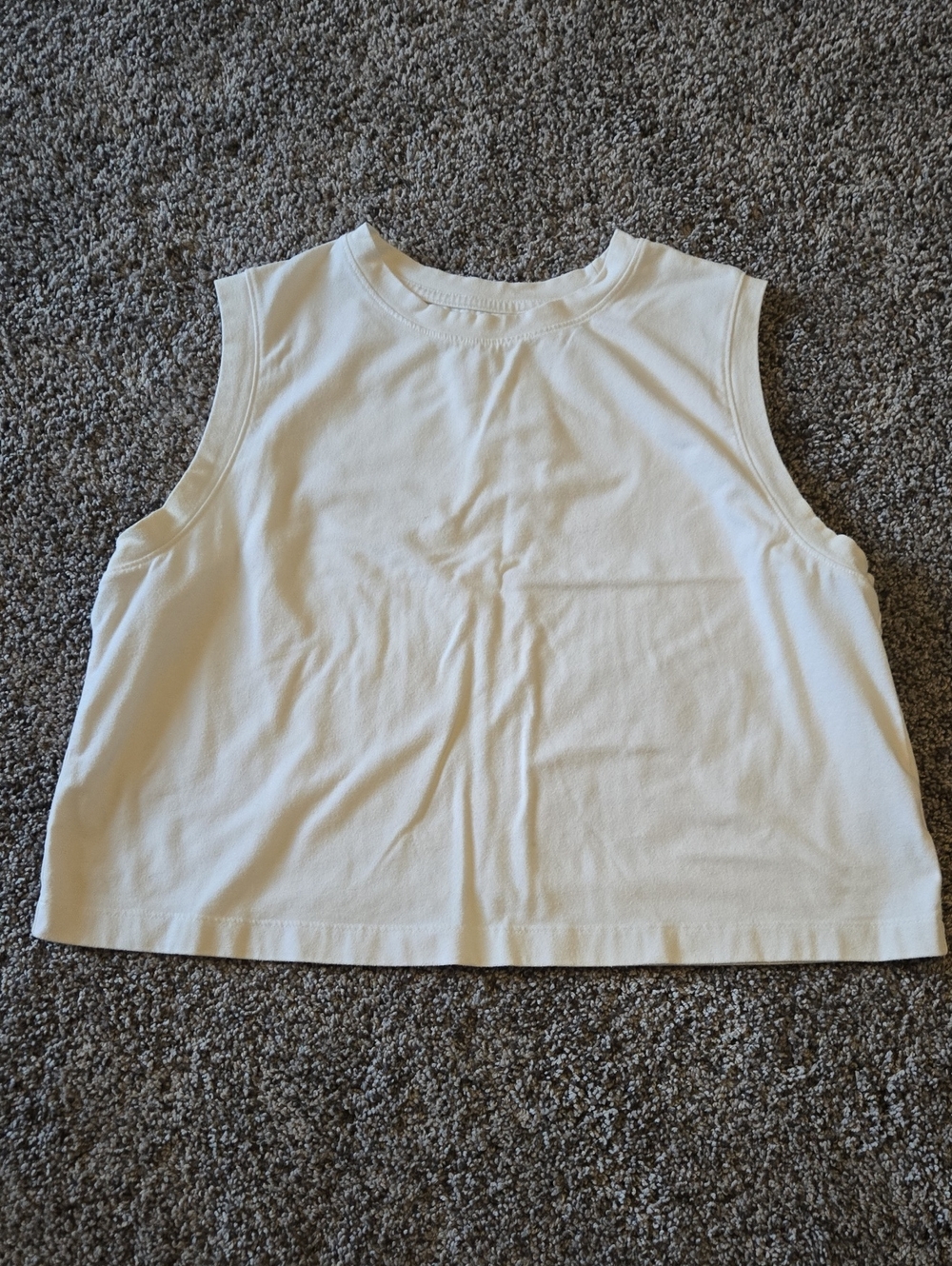 A New Day White Sleeveless Crop Muscle Tee